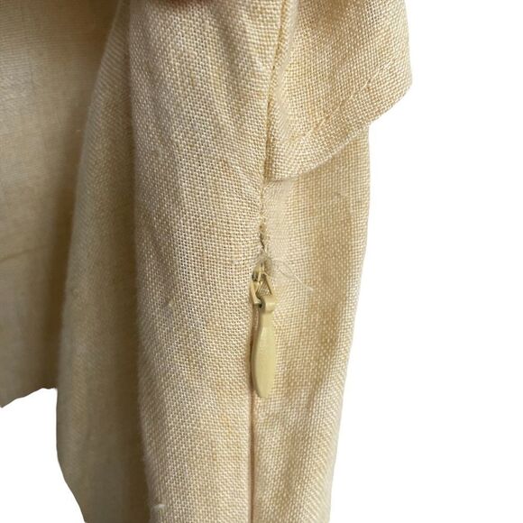TERRAWARE Mykonos Linen Sleeveless Open Back Maxi Dress Yellow XS - Picture 5 of 9
